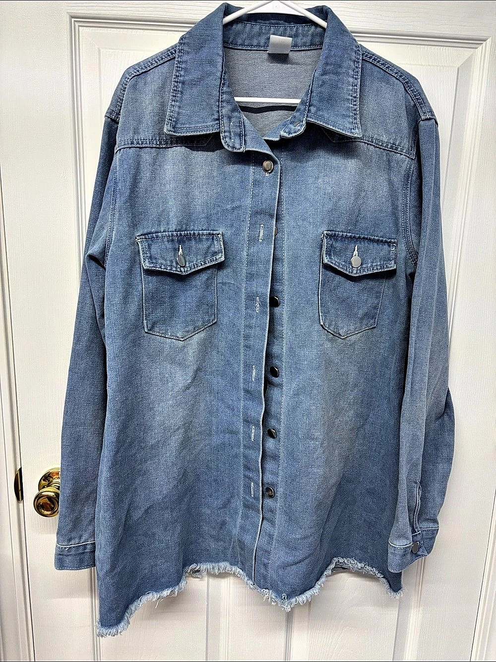 Denim Shirt Jacket Blue Size 2X